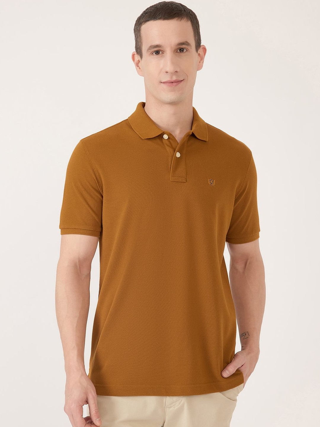 FAHRENHEIT Men Brand Logo Polo Collar T-shirt