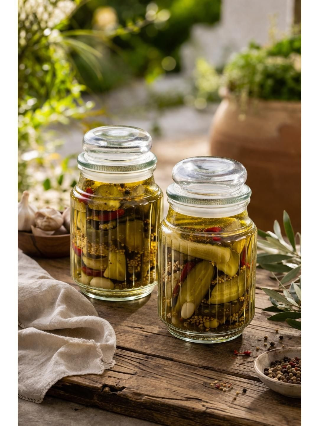 RUHANI HOMES Set of 2 Glass Storage Container