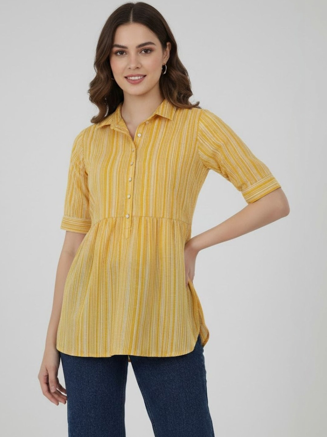 BIRDIE Cotton three-quarter Top