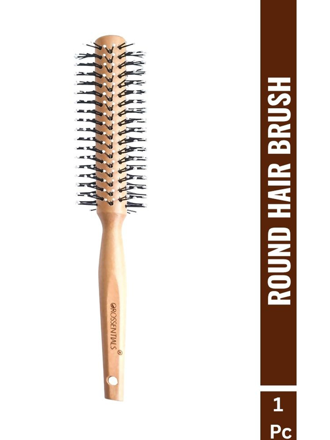 OROSSENTIALS Wooden Round Nylon Bristle Hair Brush