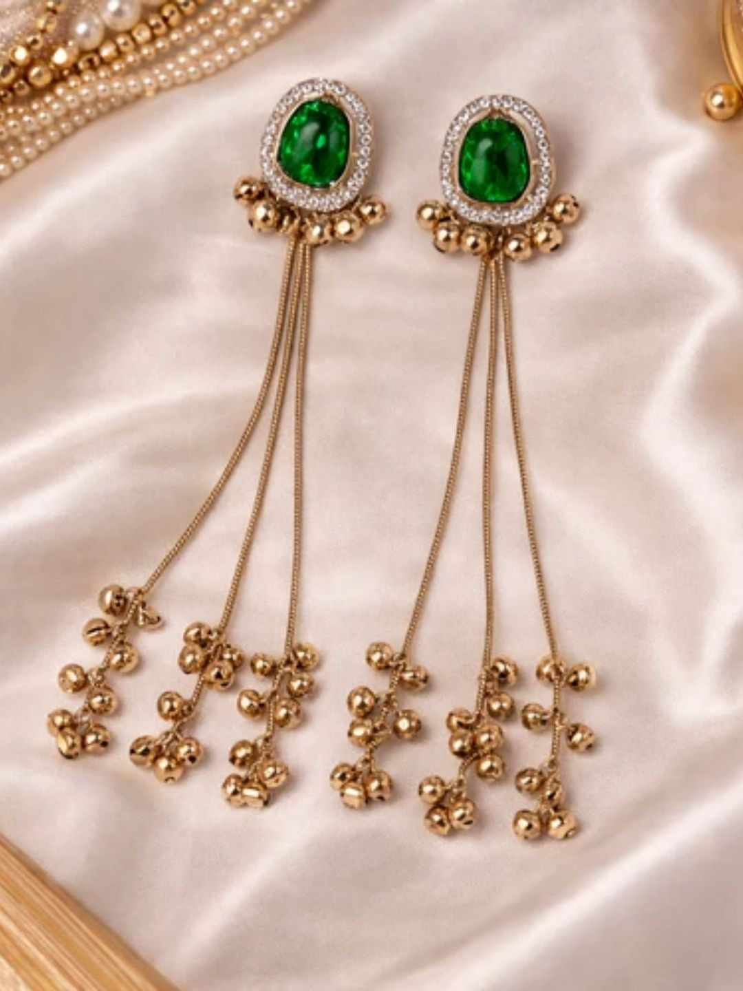 I Jewels Women Kashmiri Ghungroo Earrings