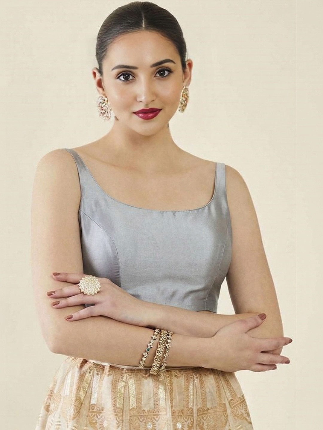 manokamna Solid Saree Blouse