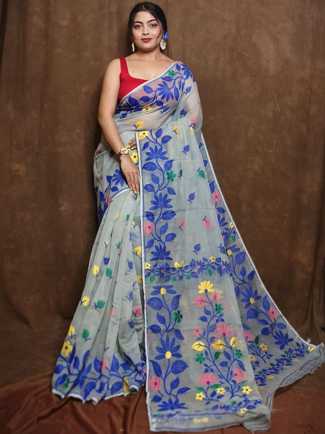 Basana Saree Kuthir Silk Cotton Jamdani Sarees