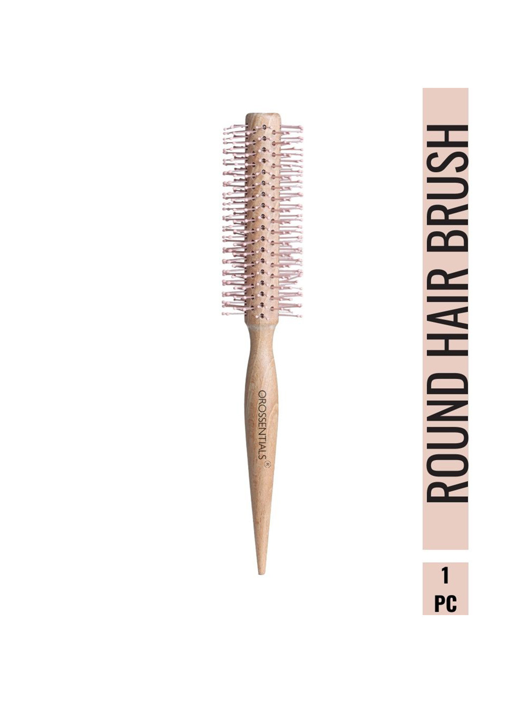 OROSSENTIALS Wooden Round Hair Brush - Pink