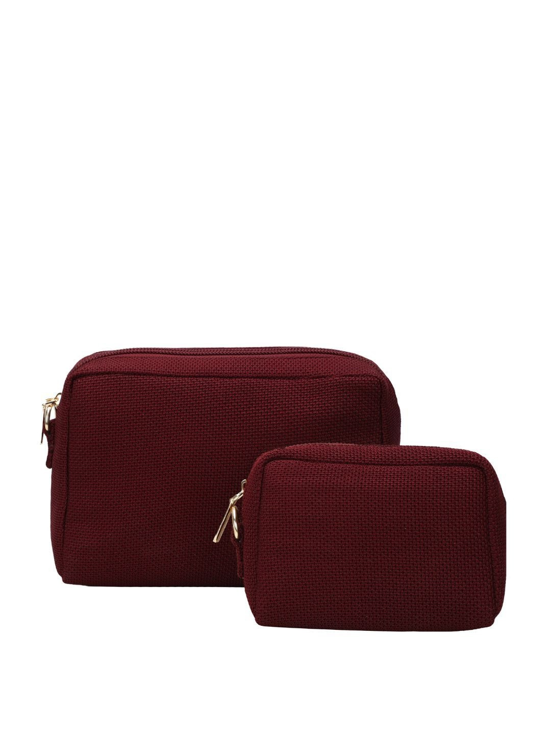Joon Blu Set of 2 Maroon Travel Vanity Pouch