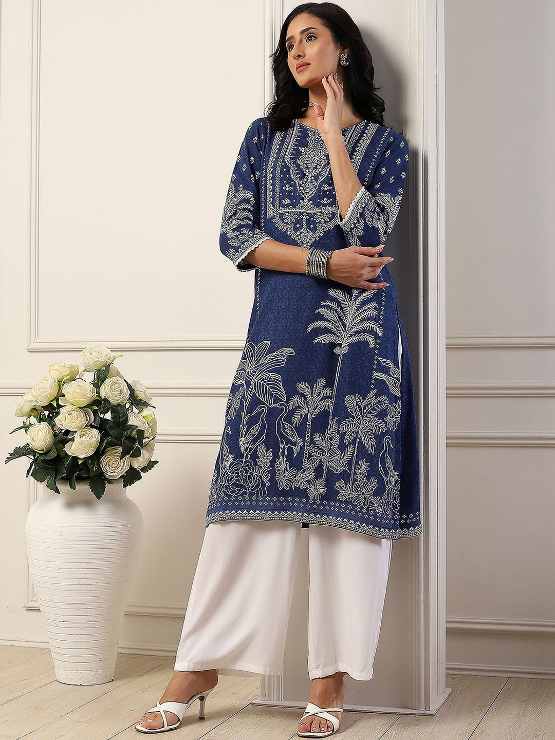 Biba Women Ethnic Motifs Printed Indie Prints Kurta