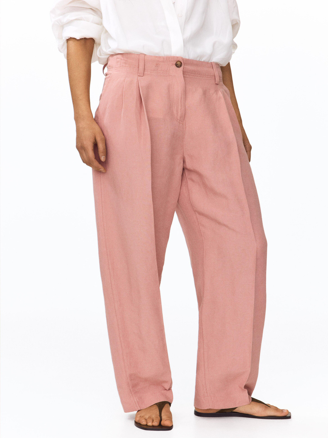 H&M Tapered Linen-blend Trousers