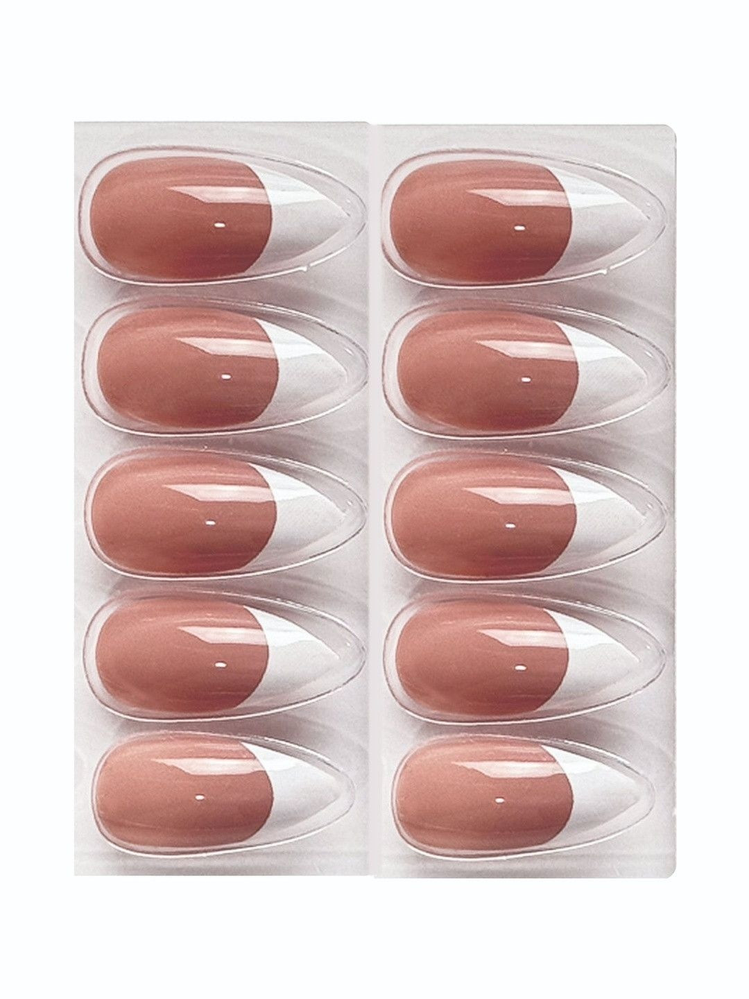 shills professional Set Of 10 Reusable Press-On False Nails Kit - Beige Spn735