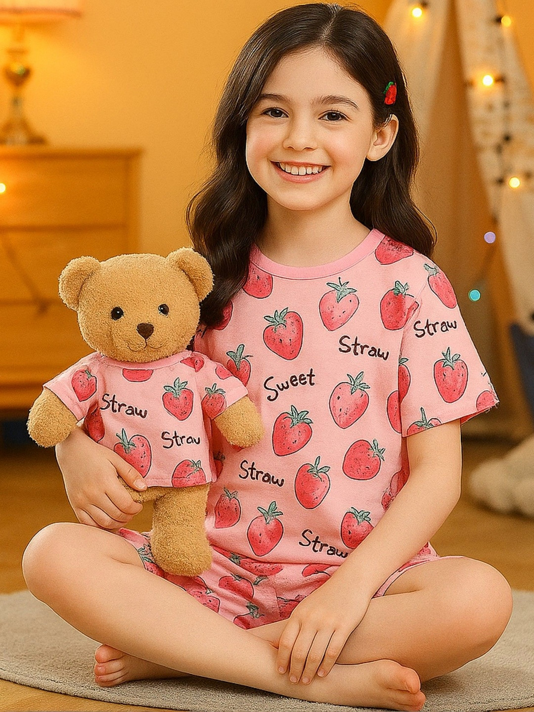 4JSTAR Girls Printed Night suit