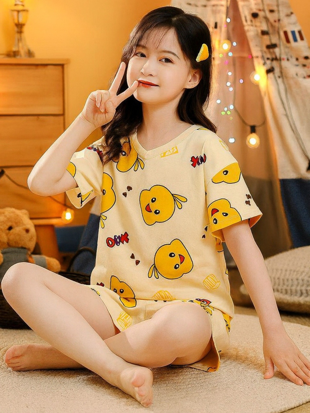 4JSTAR Girls Printed Night suit