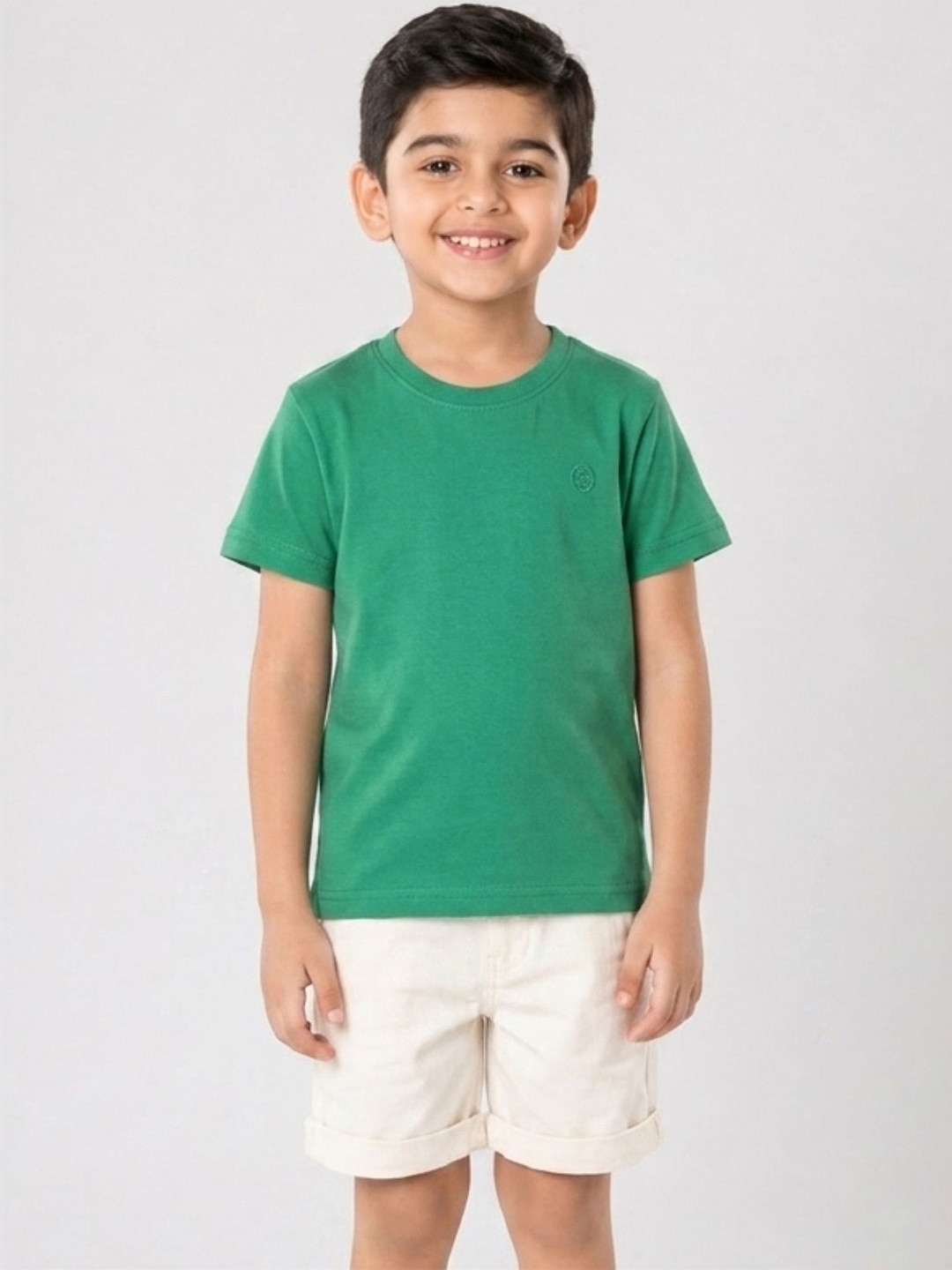 Campana Boys Solid Round Neck Cotton T-shirt
