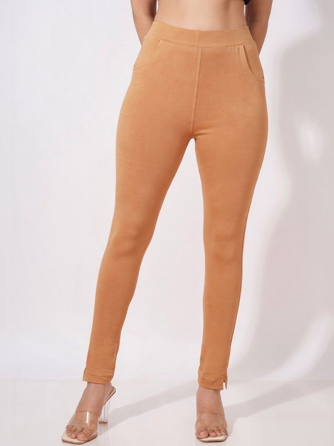 KALINI Women Cotton Blend Solid Ankle Length Leggings