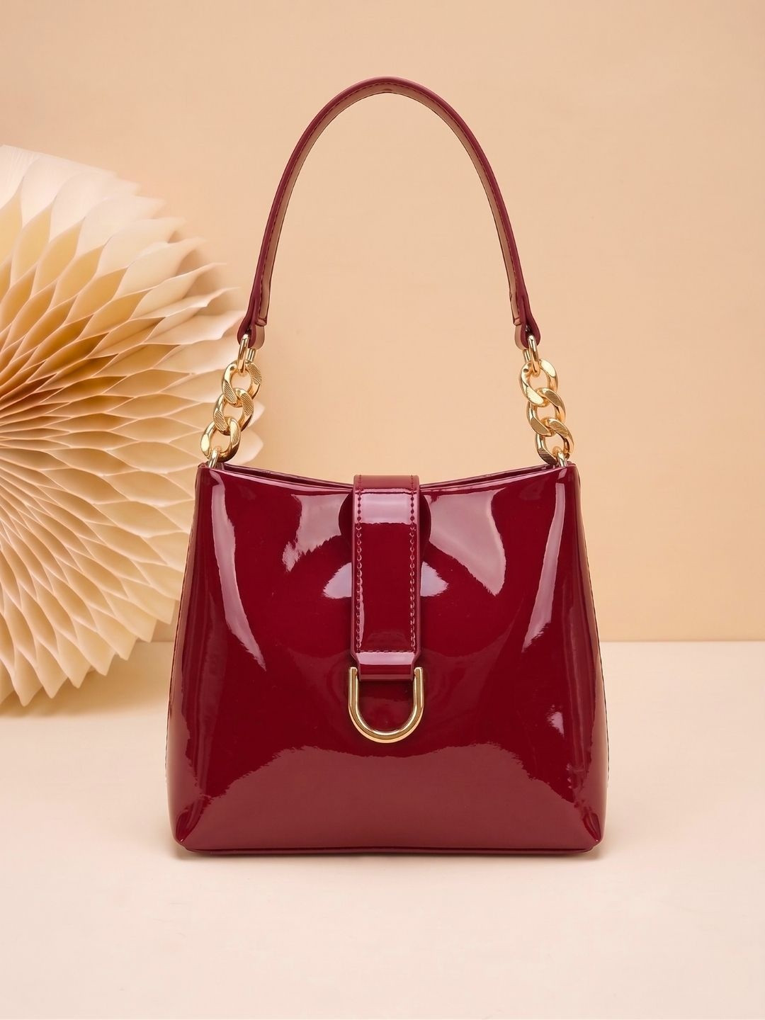 LIKE STYLE PU Structured Handheld Bag