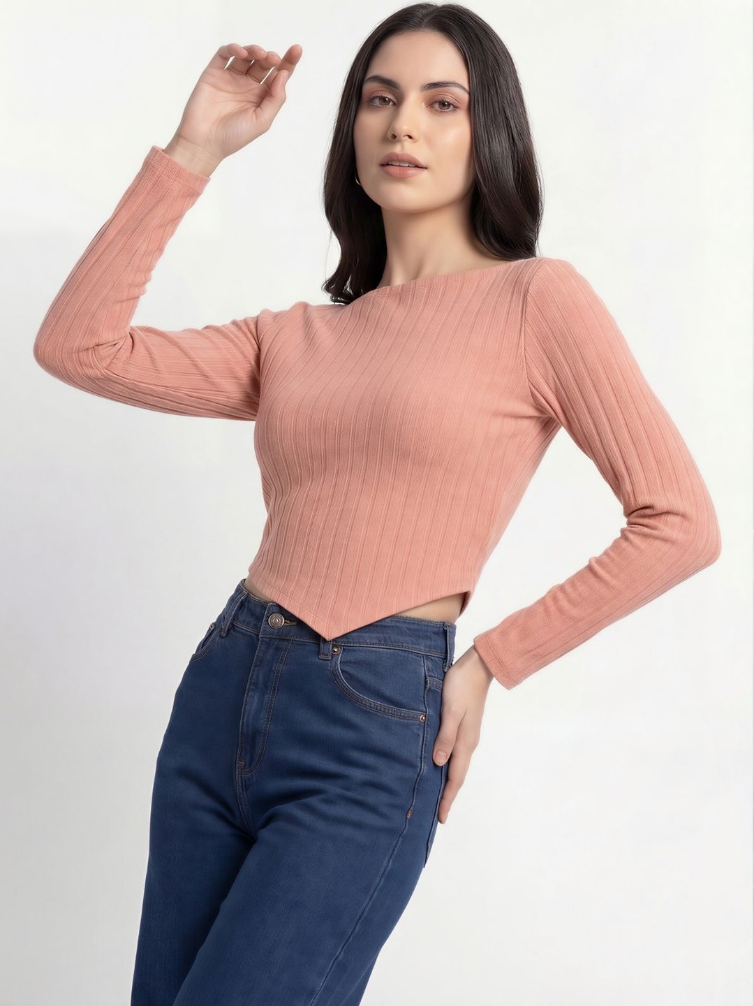 TOXA Women Casual Long Sleeves Crop Top