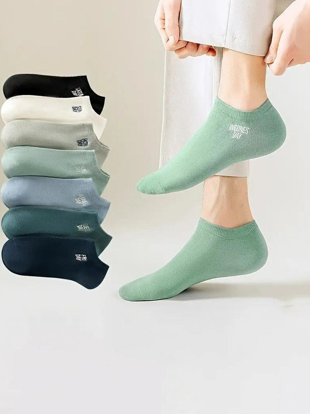 MERCEHIVE Women Pack of 7 Cotton Patterned Shoe Liners Socks