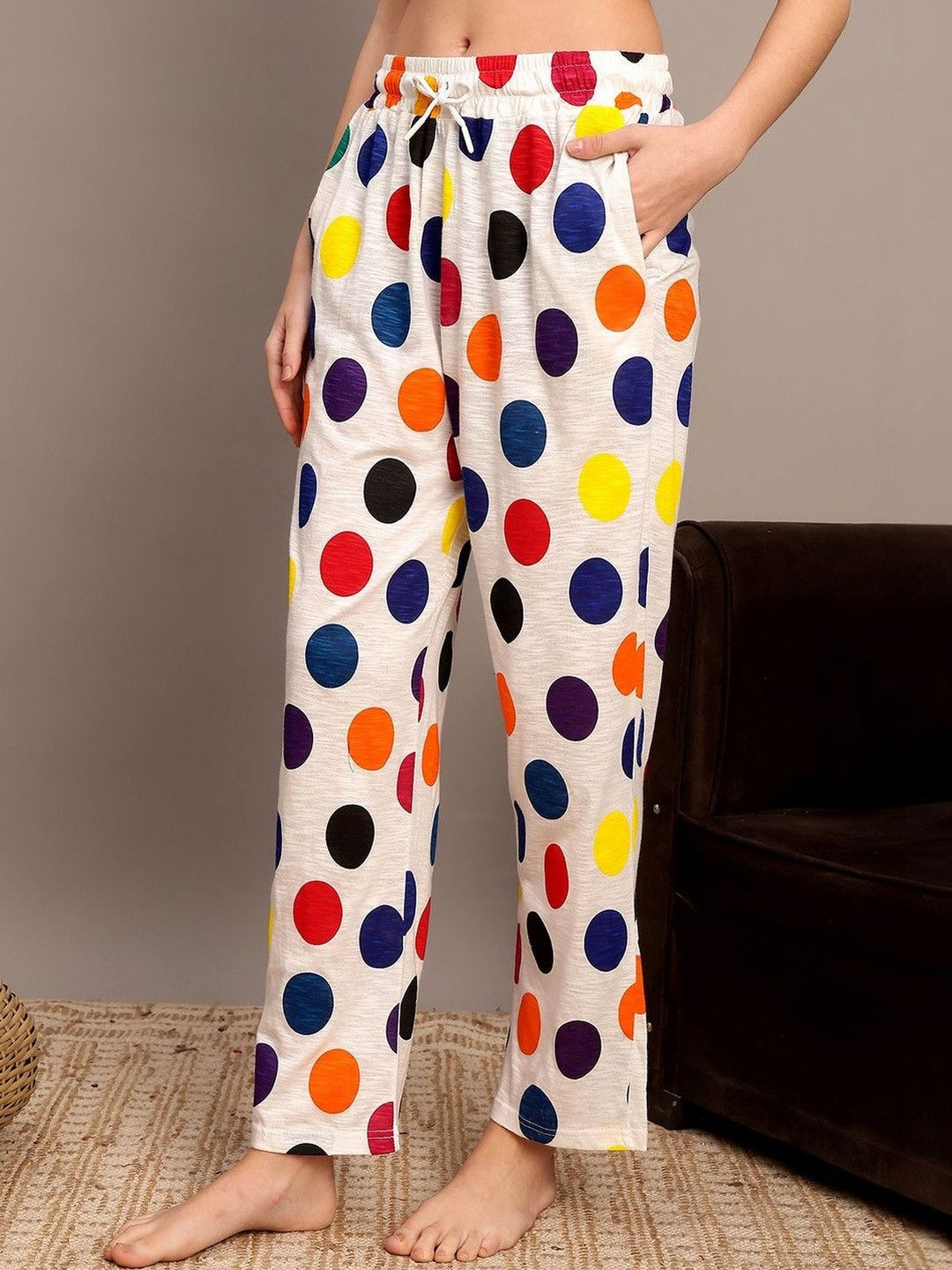 Valles365 by S.C. Pack of 2 Printed Cotton Mid-Rise Straight Lounge Pants