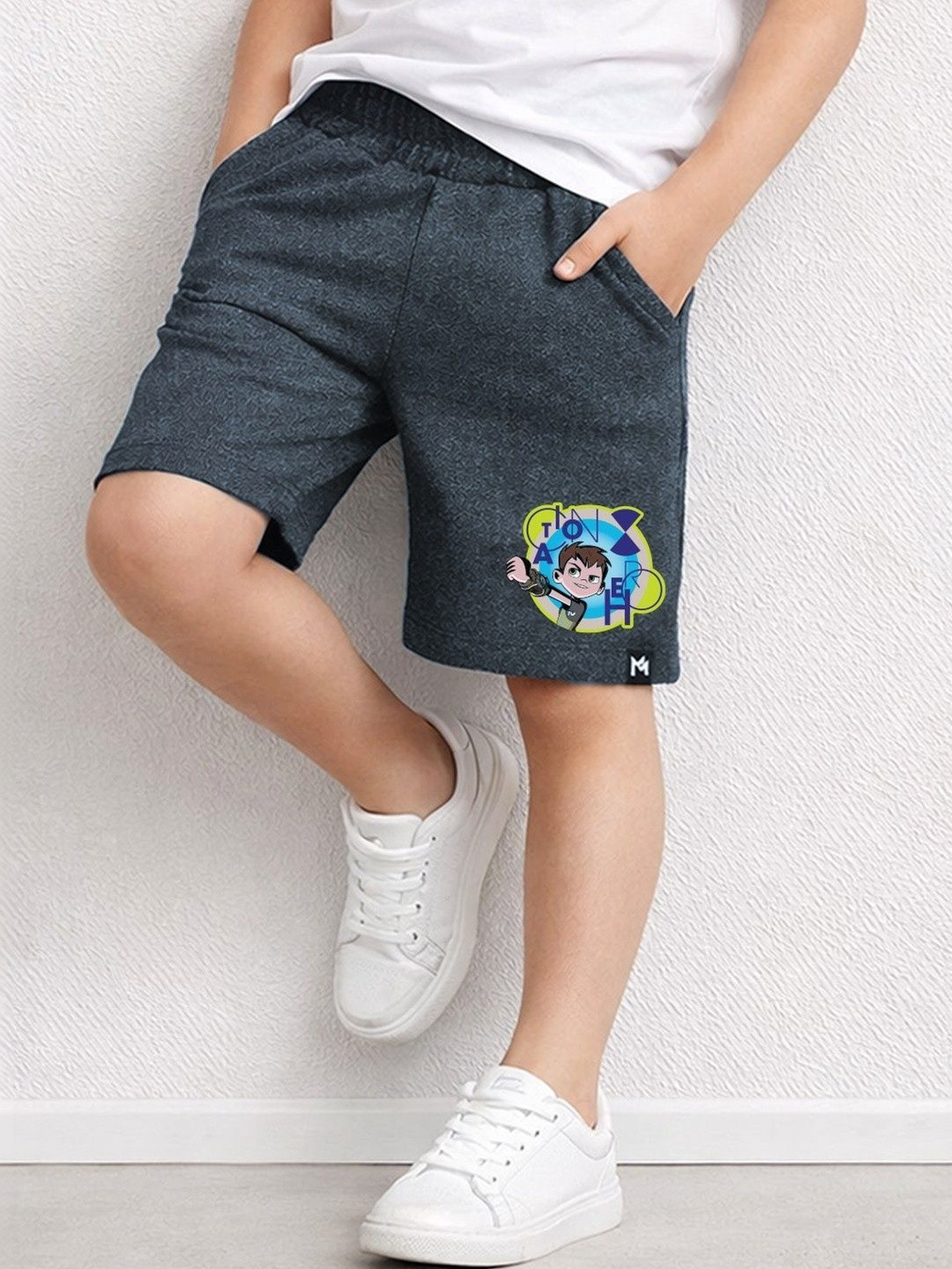 YK X Minute Mirth Boys Printed Ben 10 Shorts