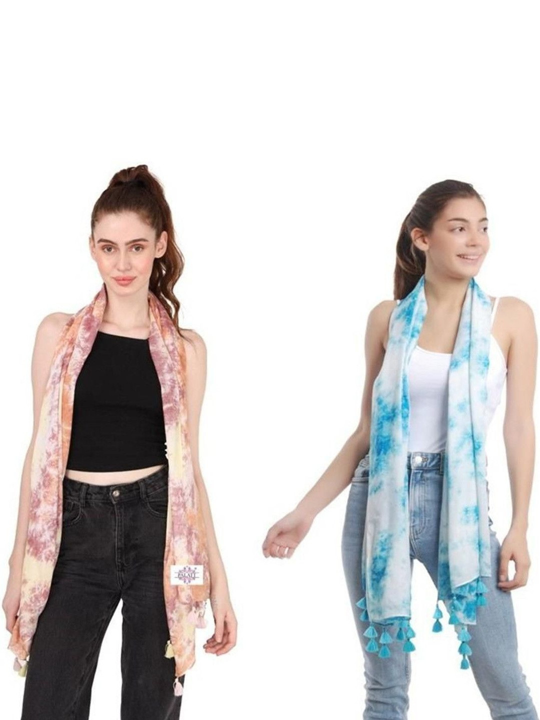 PALATT Set Of 2 Frayed Border Stoles