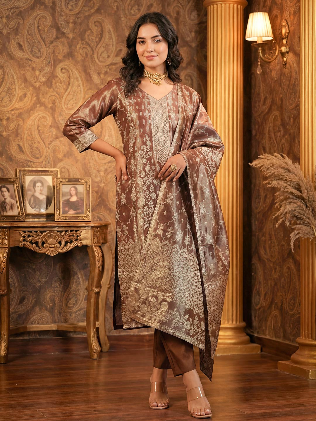 Indo Era Women Ethnic Motifs Printed Kurta with Trousers & Dupatta