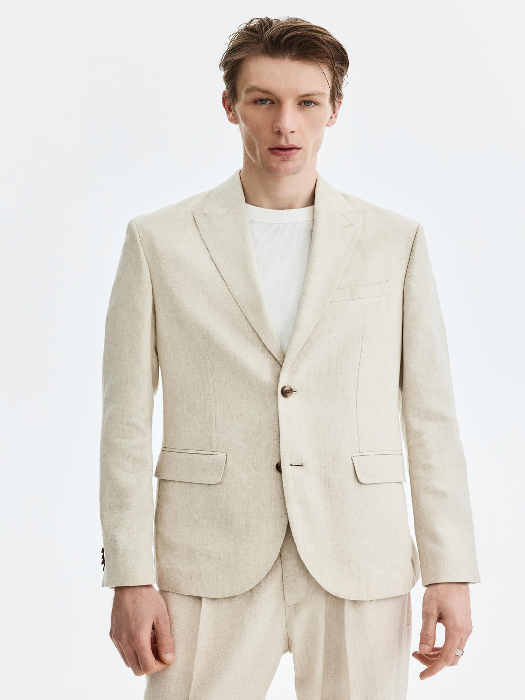 H&M Regular Fit Linen-Blend Jacket