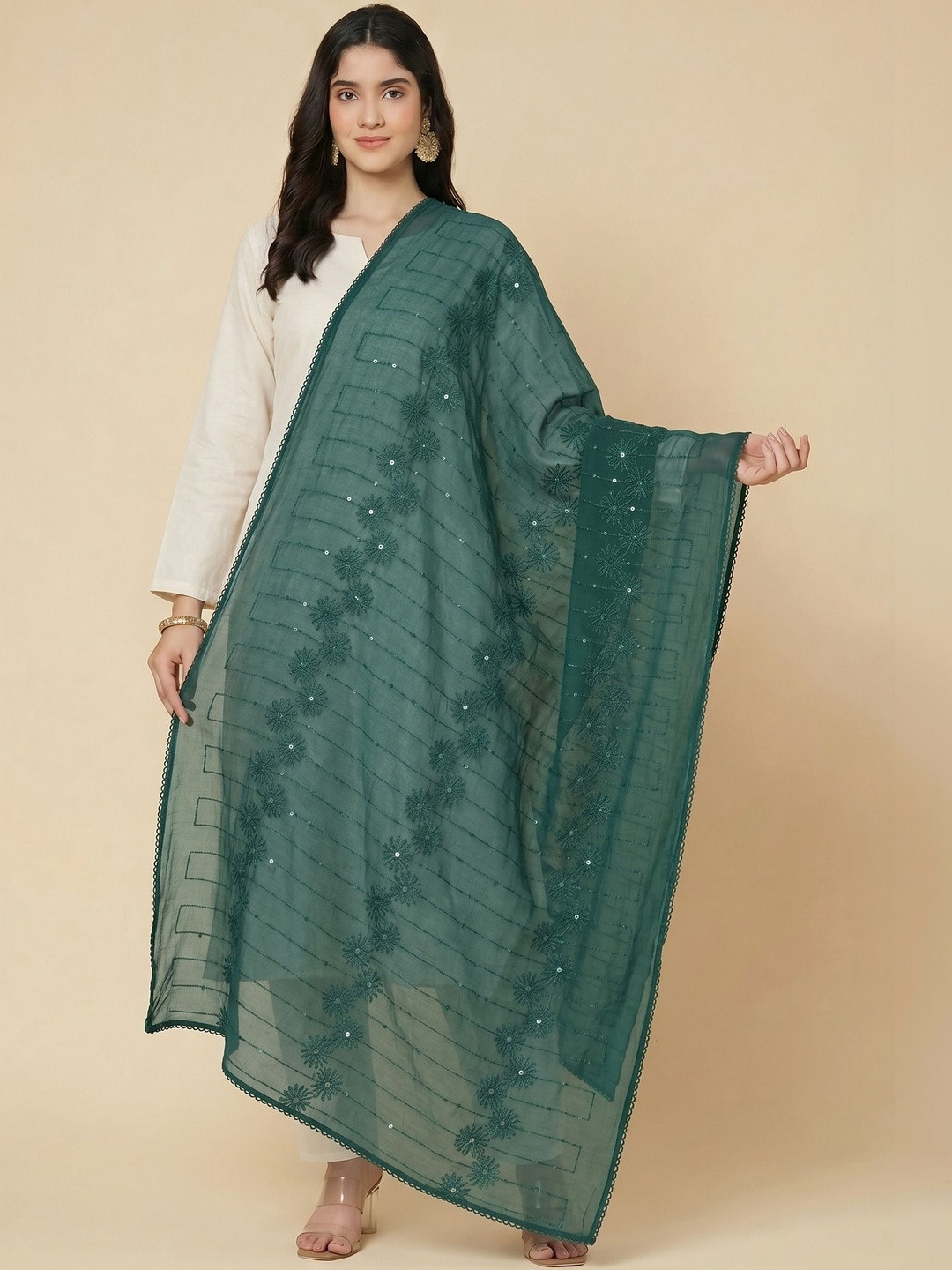 Zamour Embroidered Dupatta with Sequinned