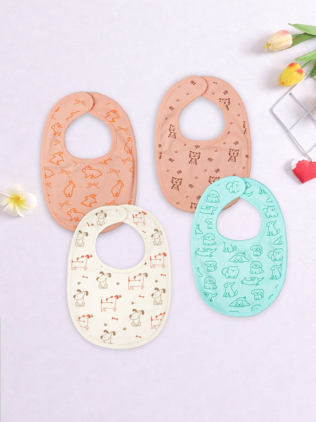 Kidbea Kids Pack Of 4 Printed Bibs
