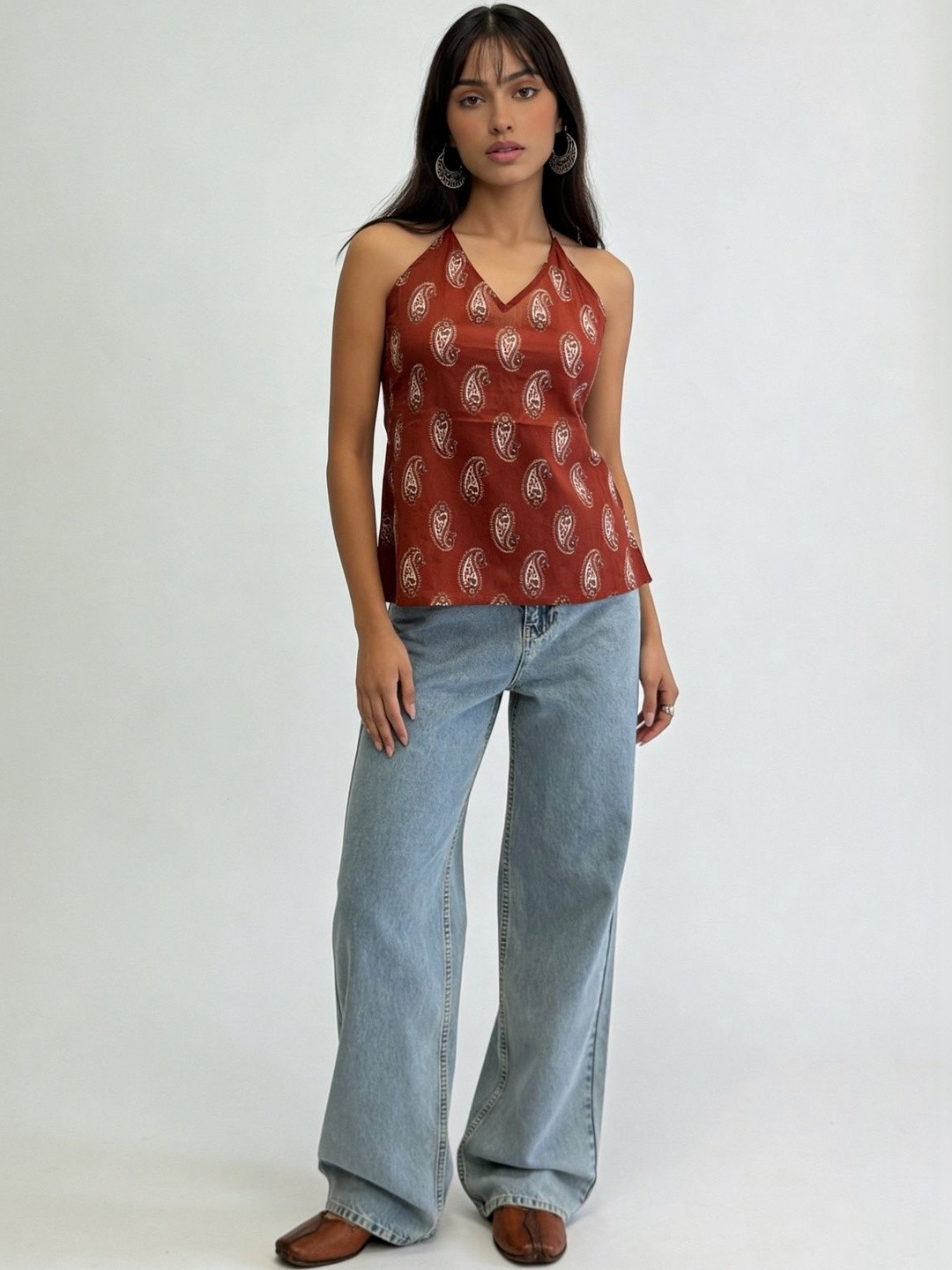Rangita Print Halter Neck Bohemian Cotton Top