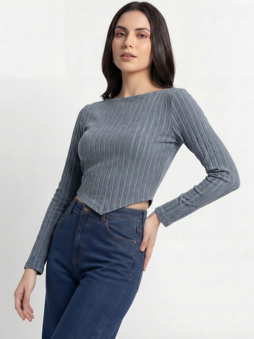 TOXA Women Casual Long Sleeves Crop Top