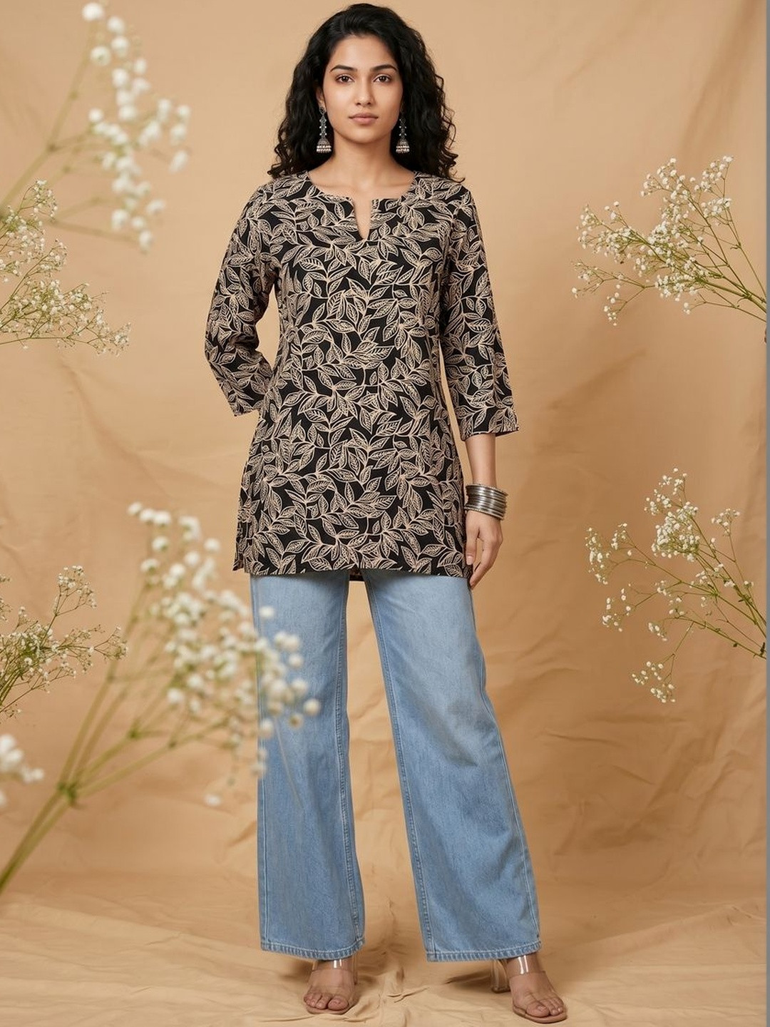 PURSHOTTAM WALA Floral Print Ethnic Top
