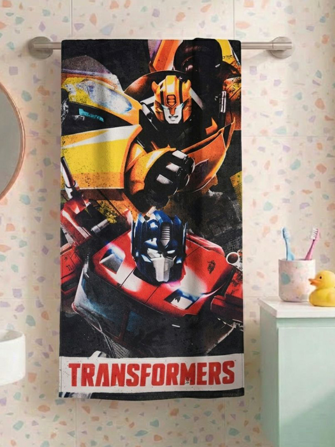 Athom Living Transformers Character Themed Kids Pure Cotton Bath Towel|350GSM|60*120cm