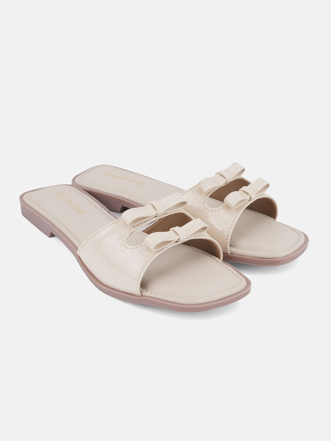 DROP BOLD Women Open Toe Flats with Bows