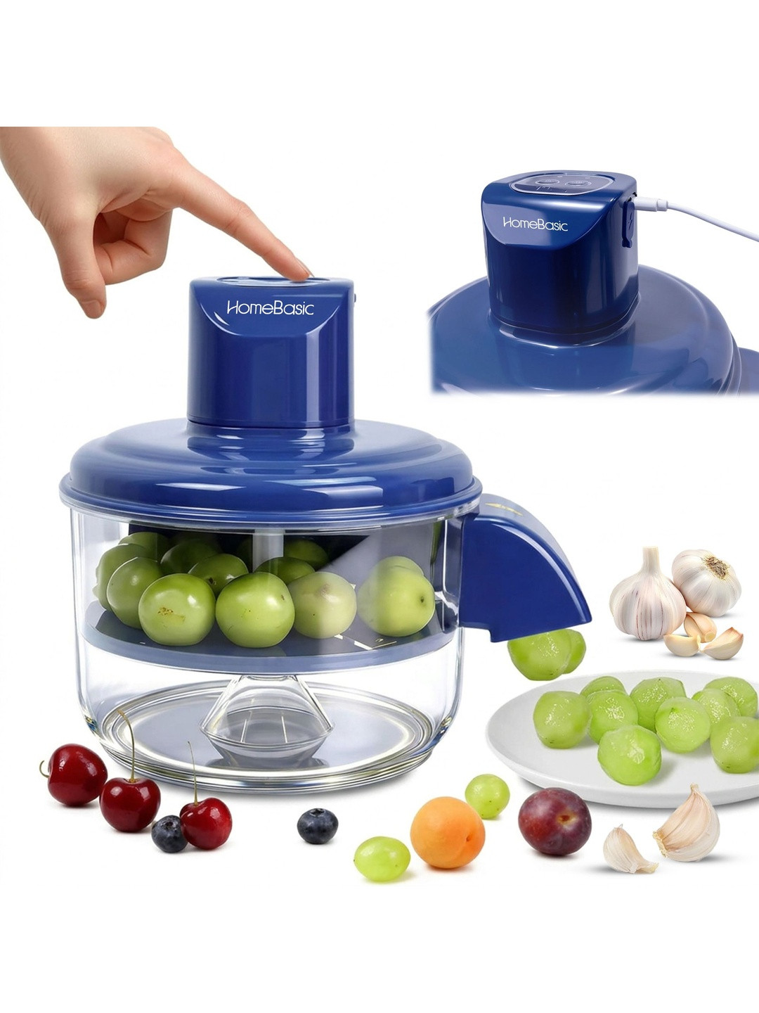 HOMEBASIC Blue 2026 Plastic Chopper