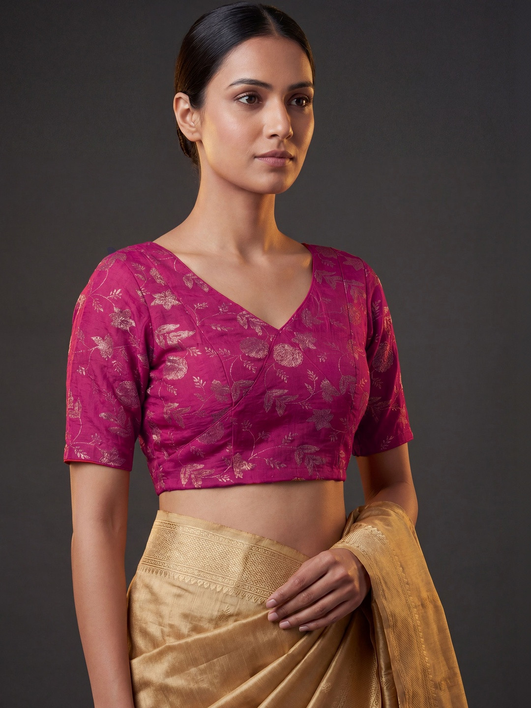 Rasvidha Woven Design Zari Saree Blouse