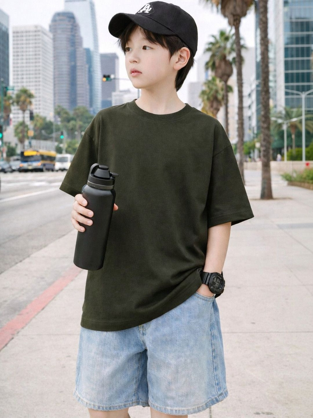 PockMAN Boys Pure Cotton Round Neck Short Sleeves Tshirts