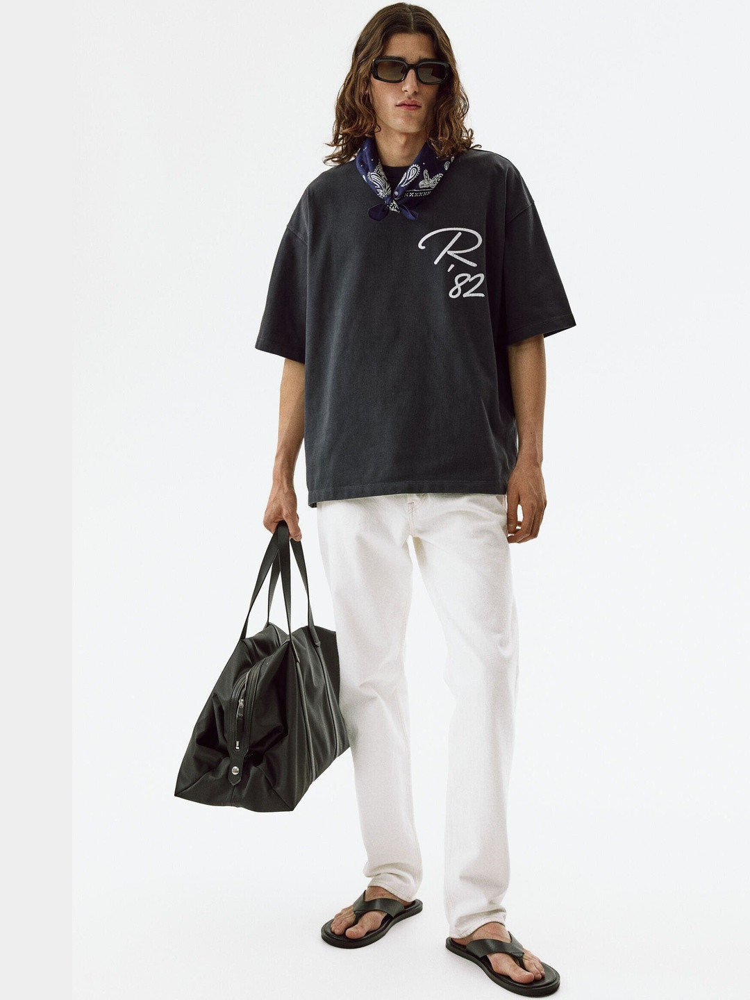 H&M Oversized Fit Printed Cotton T-Shirt