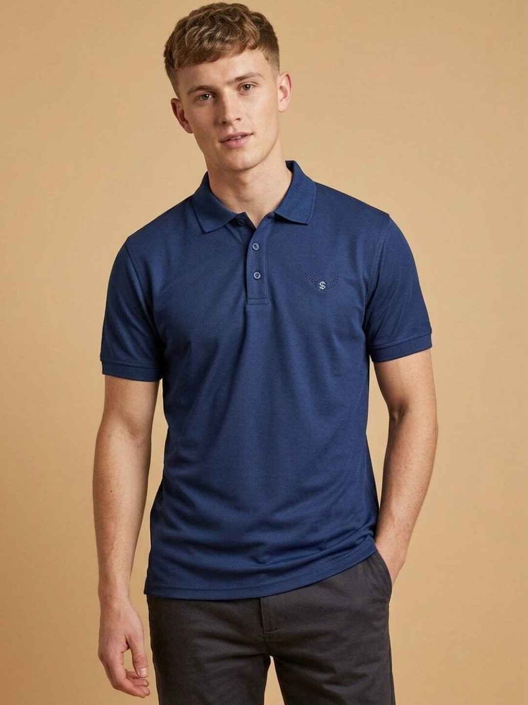STRAY88 Men Polo Collar T-shirt