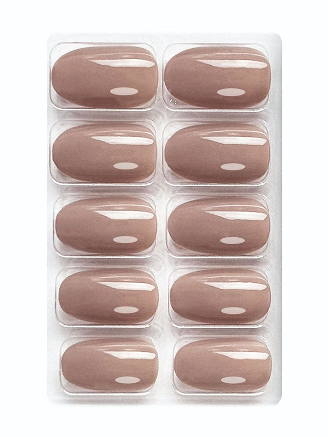 shills professional Set Of 24 Reusable Oval Press On Nails - Nude Spn511