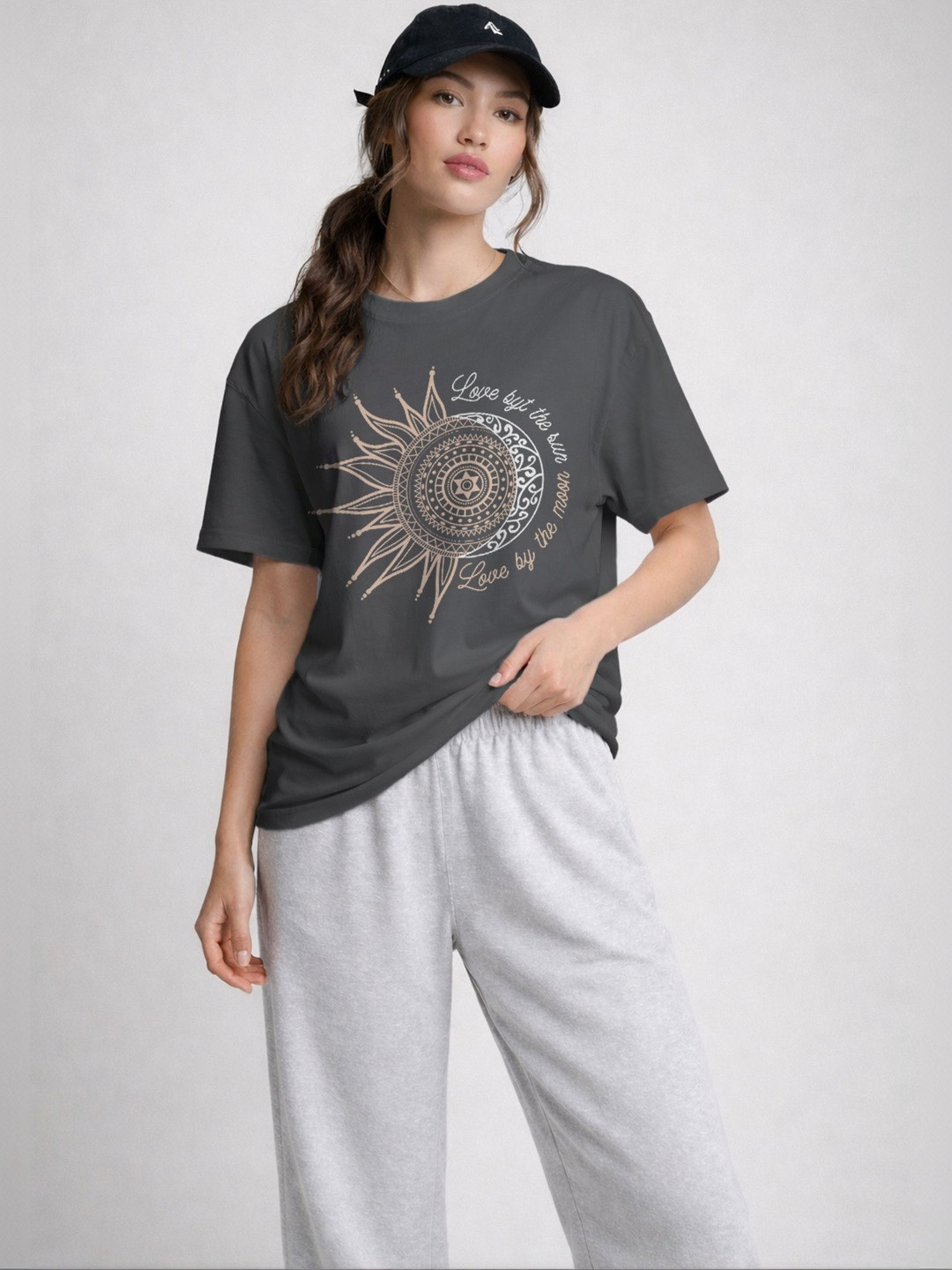 TOGS & TERRE Women Typography Printed Organic Cotton Blend T-shirt