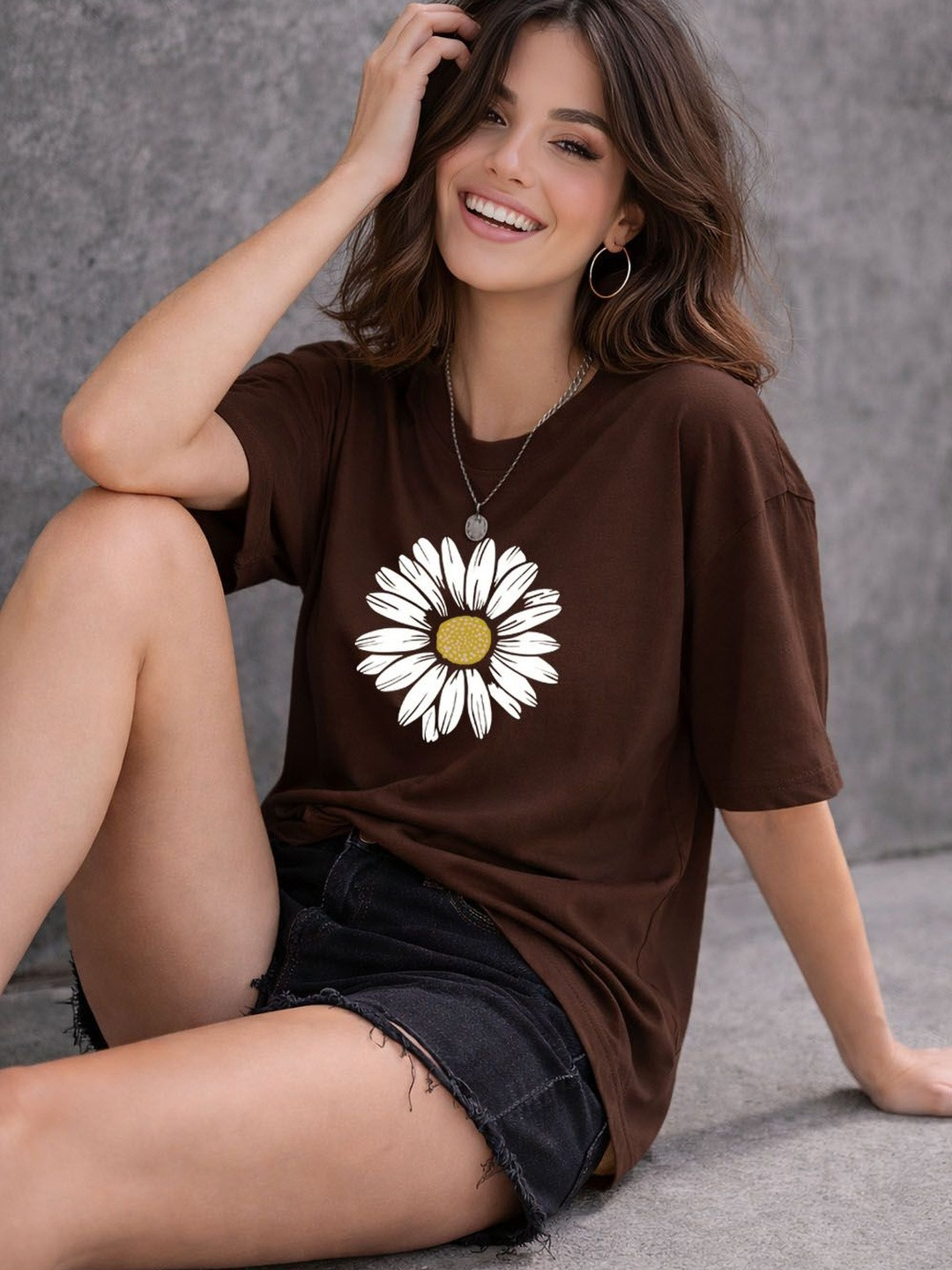 Moda Rapido Women Printed Drop-Shoulder Sleeves T-shirt