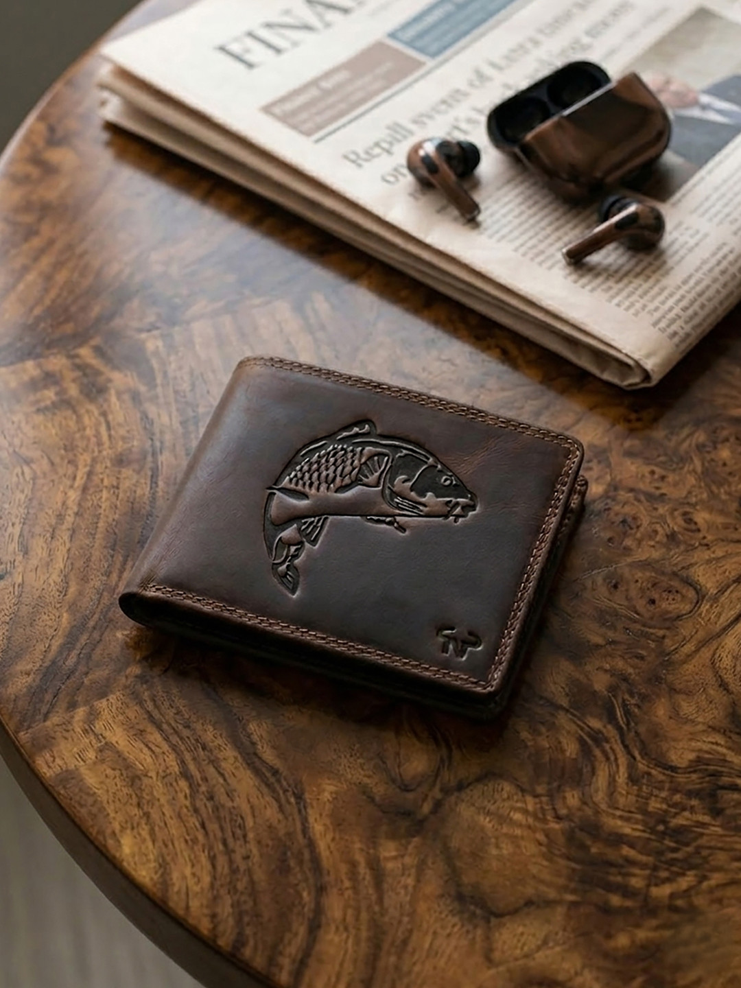CALFNERO Men Brown Textured Leather Two Fold Wallet