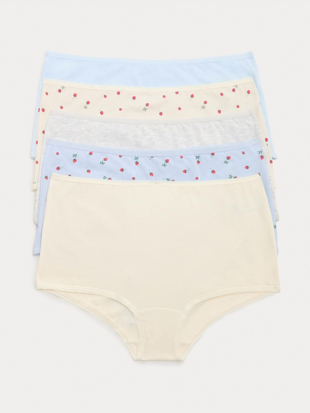 Marks & Spencer Women 5pk Cotton Lycra High Rise Shorts