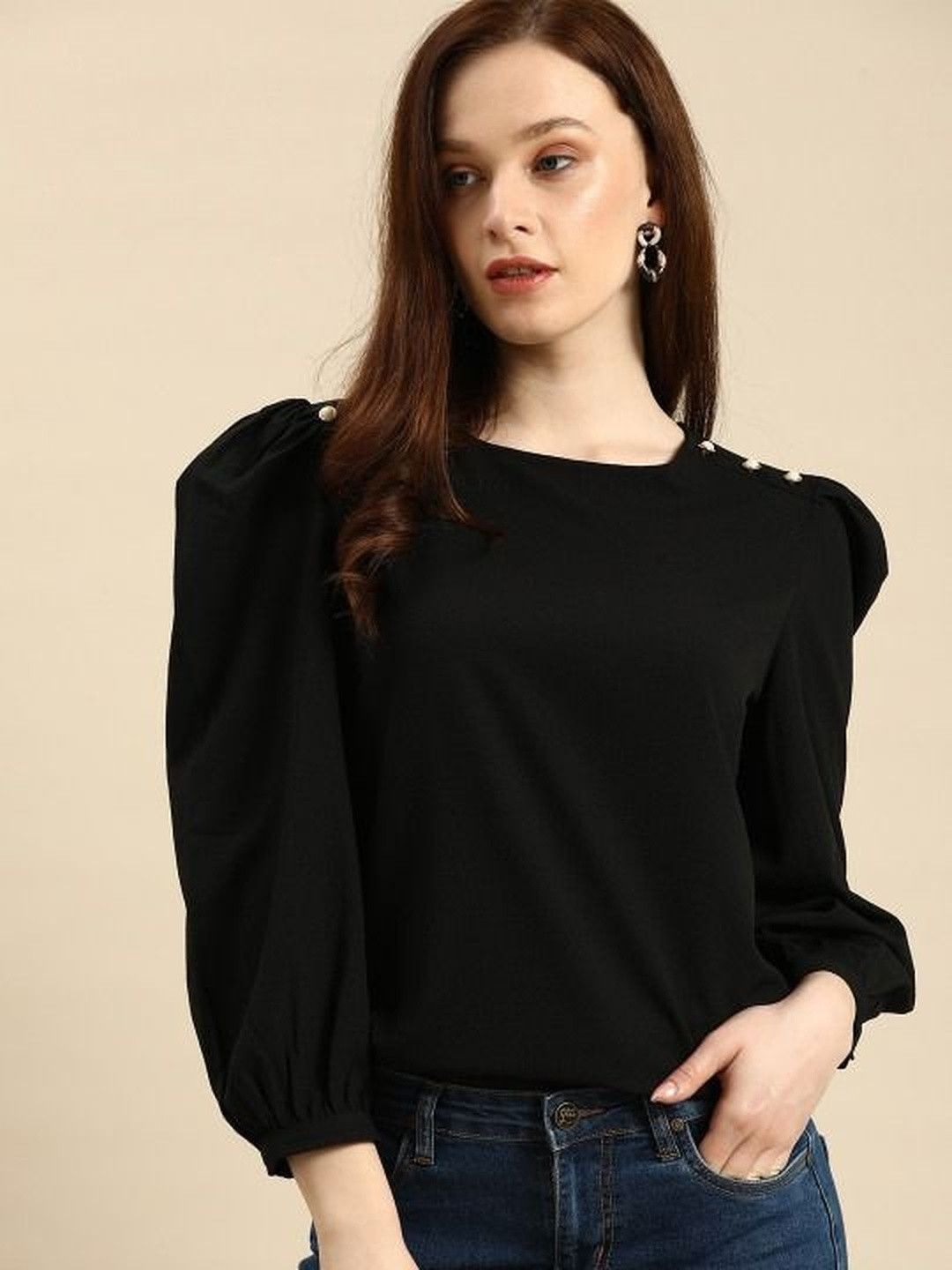 Anouk Rustic Geometric Ethnic Top