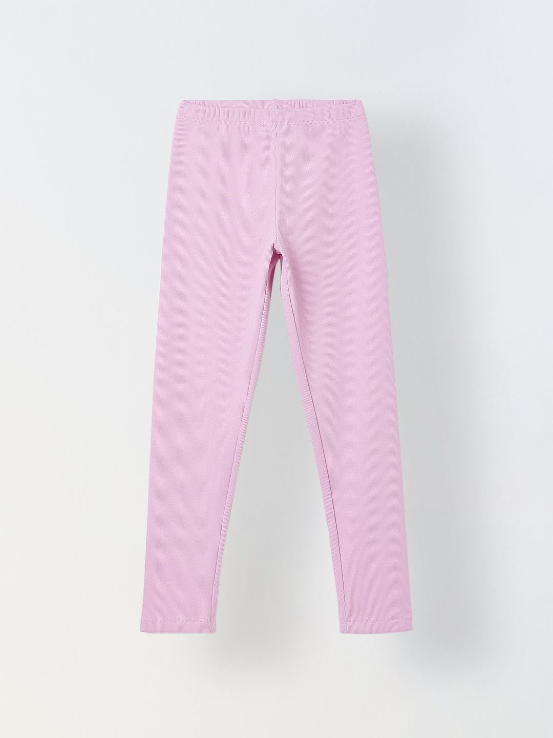SPUNKIES Girls Pink Cotton Solid Stretchable Leggings