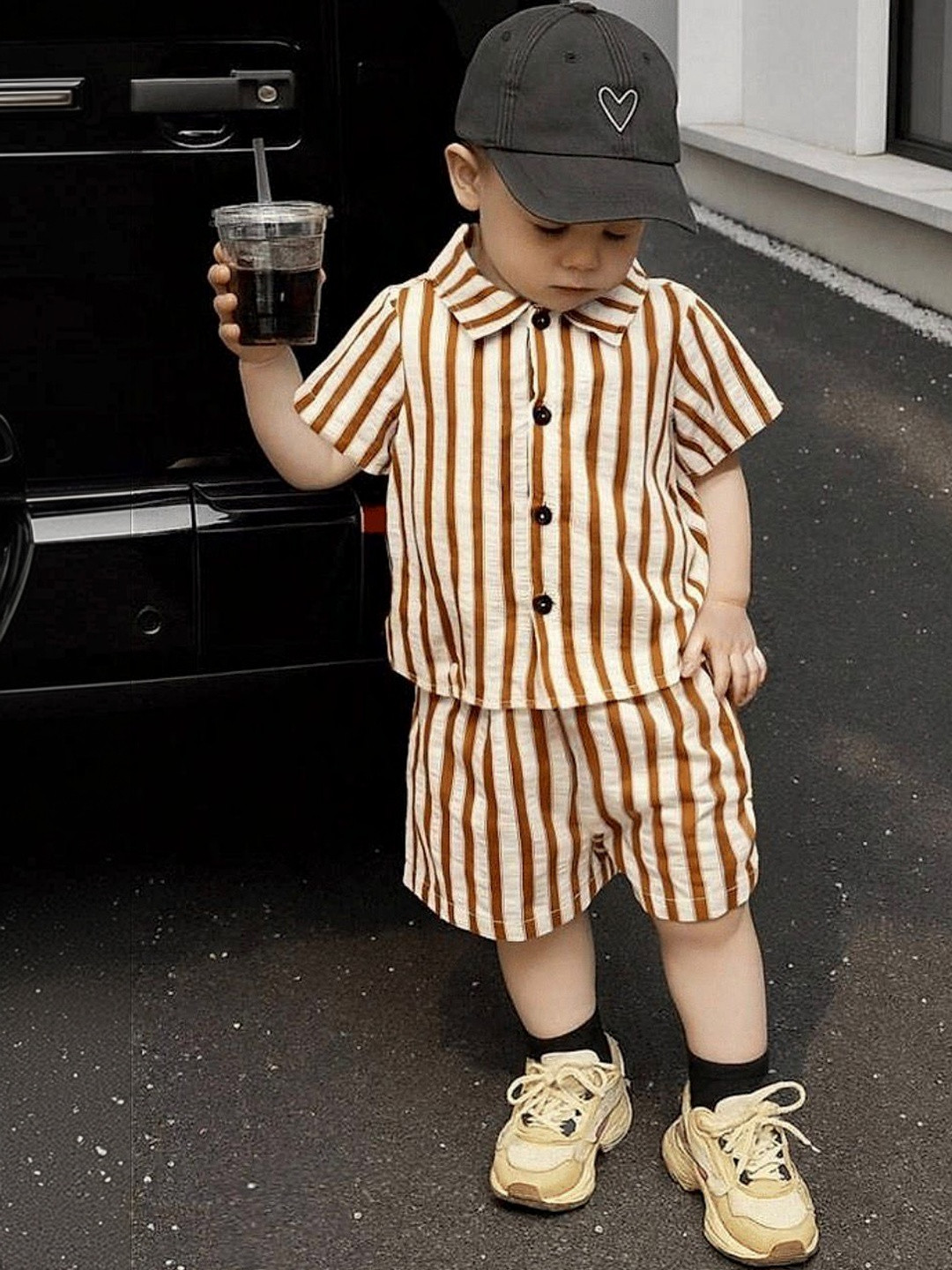 DANFORTH Boys Striped Shirt with Shorts