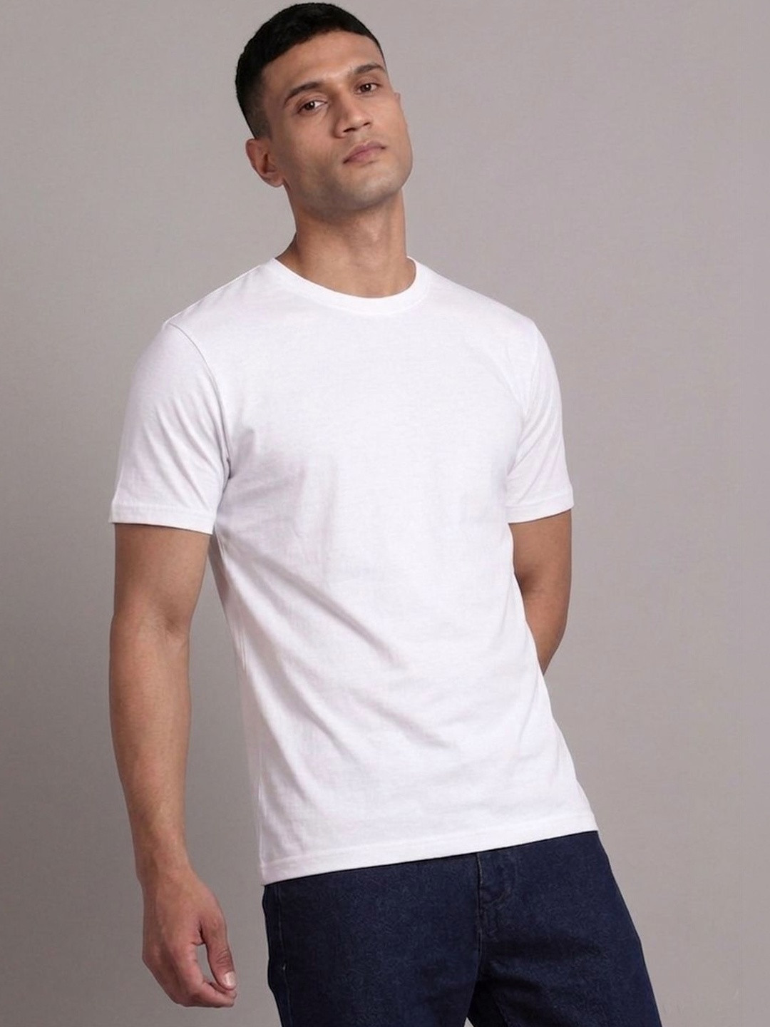 The Roadster Lifestyle Co Pure Cotton Round Neck Tshirt