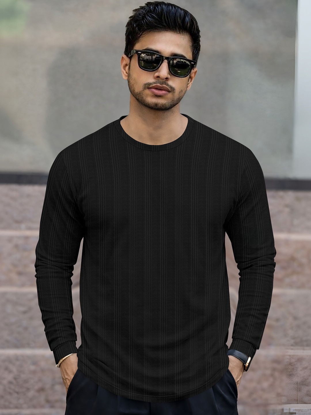 HAPPY KHAJANA Men Striped T-shirt