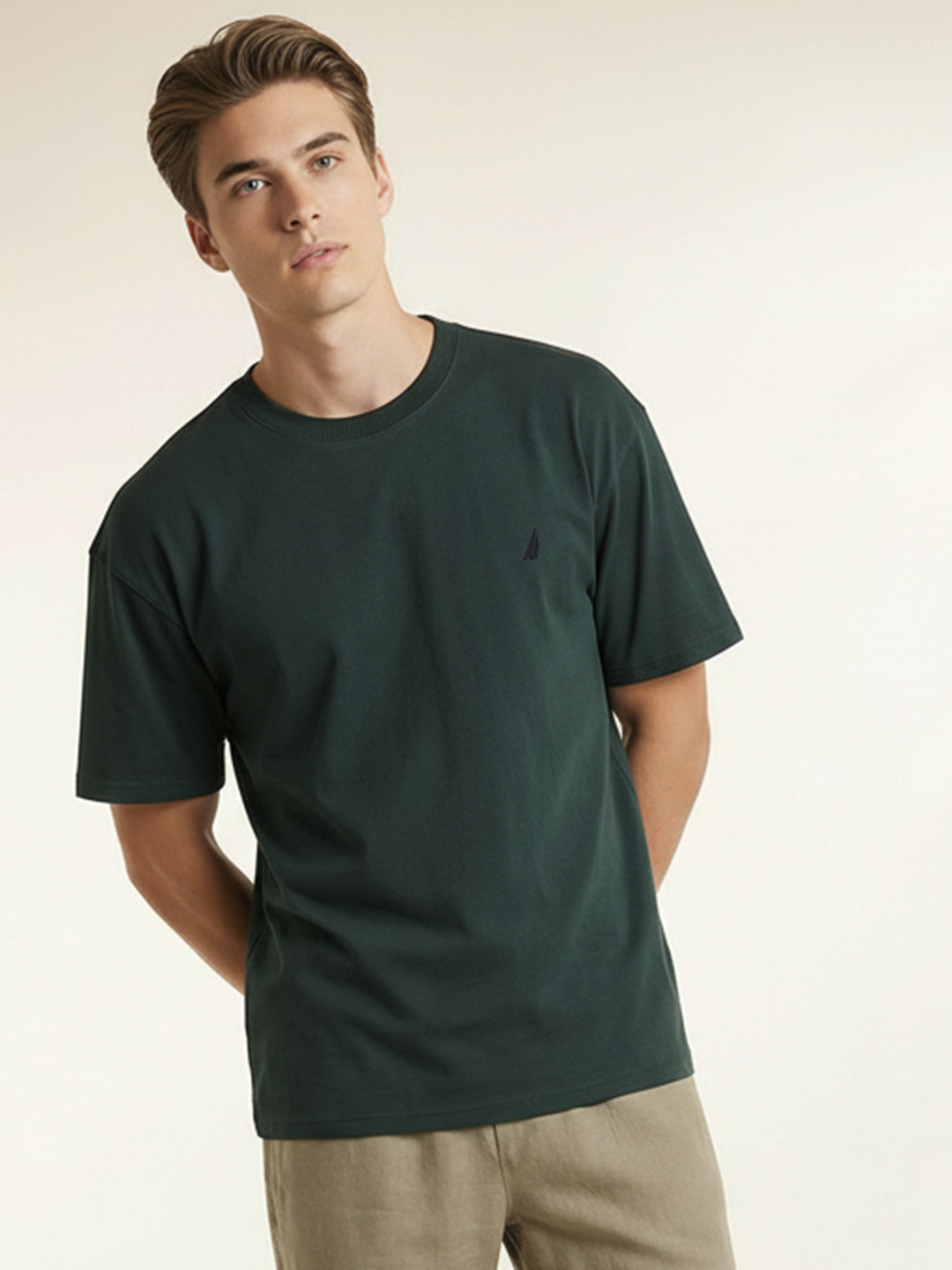 Nautica Oversized Drop-Shoulder Sleeves T-shirt