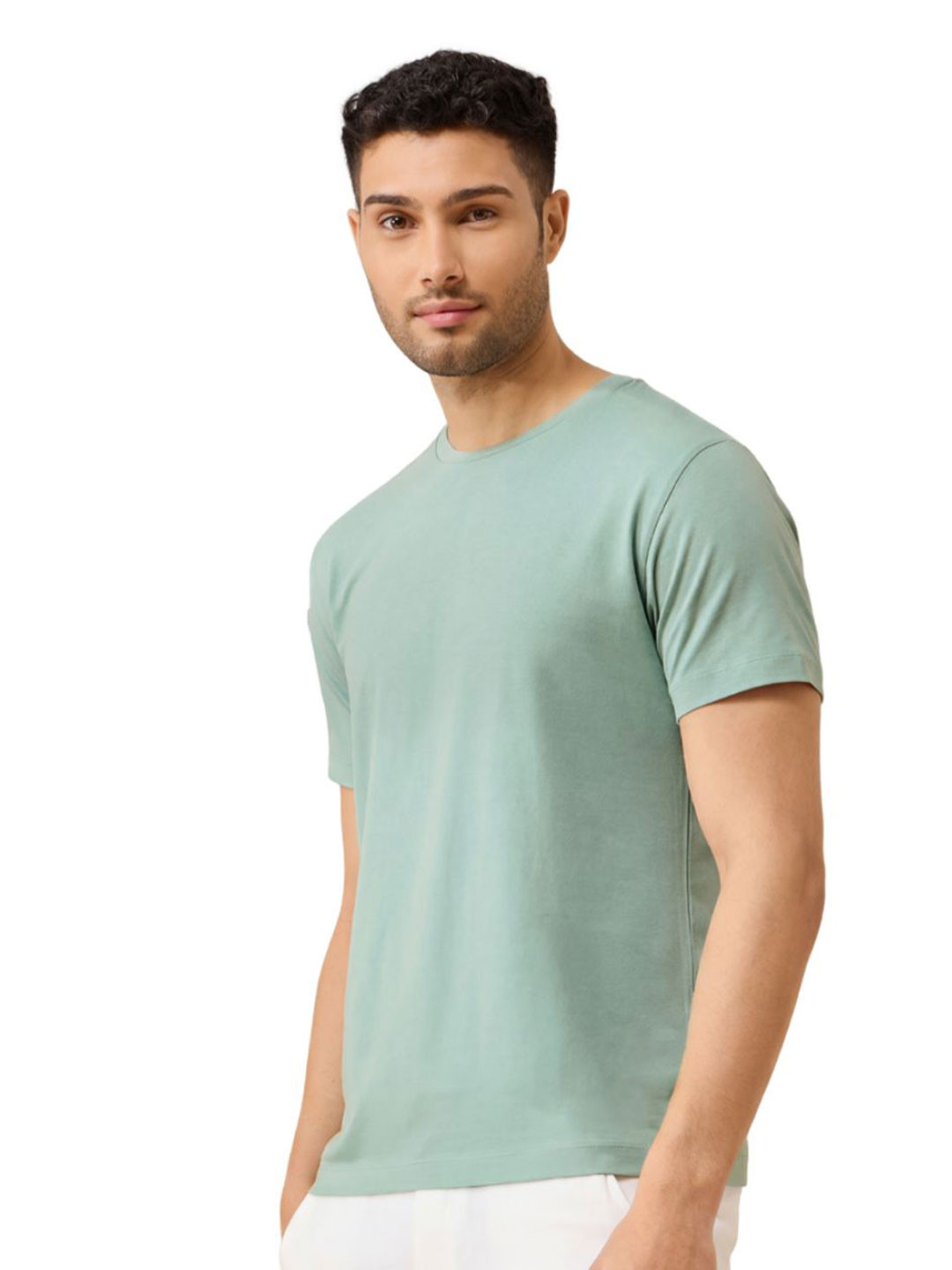 Wellbi Mens Bamboo-Cotton 3X Softer Breathable Half Sleeve Regular Fit Crewneck T-Shirt