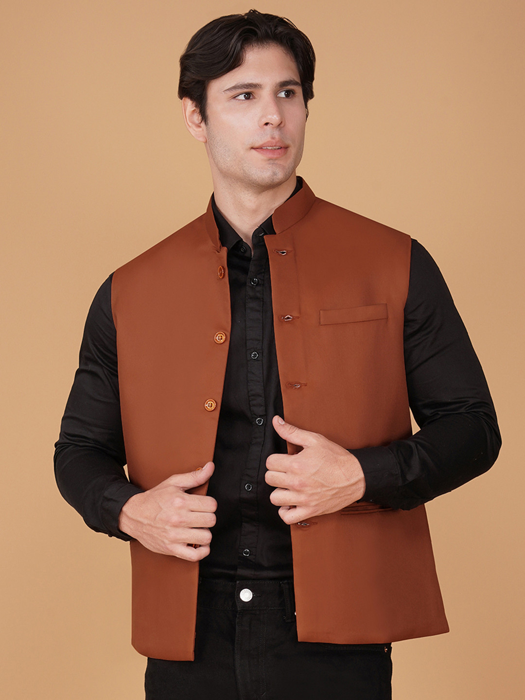 DEIFIC Pure Cotton Woven Nehru Jackets