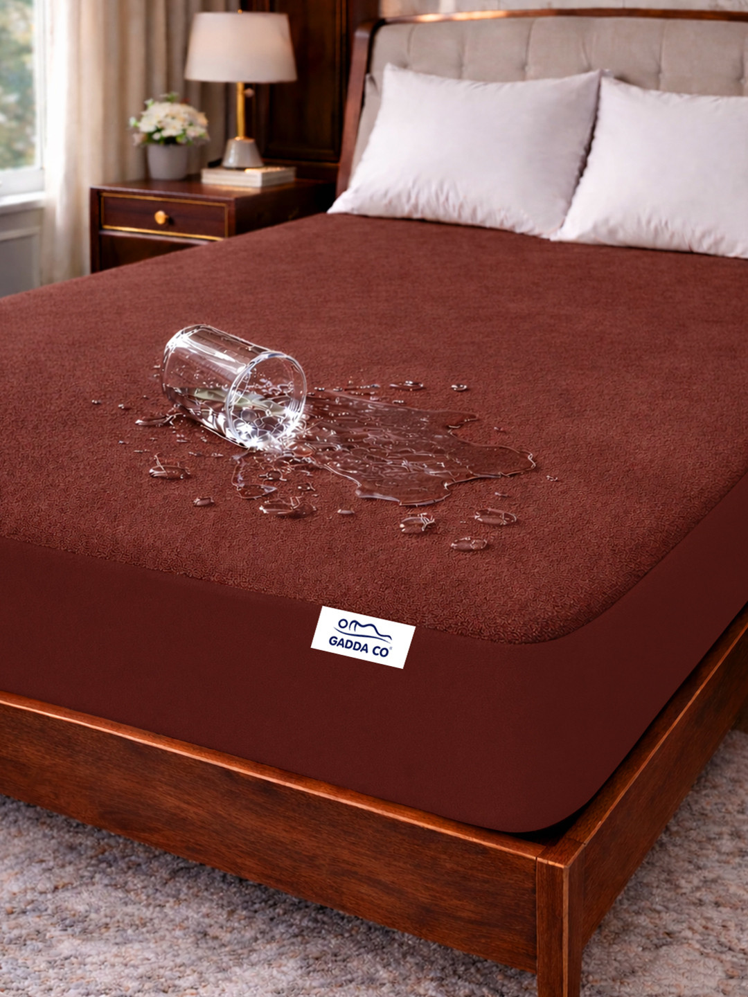 GADDA CO Coffee Queen Size Soft & Waterproof Mattress Protector